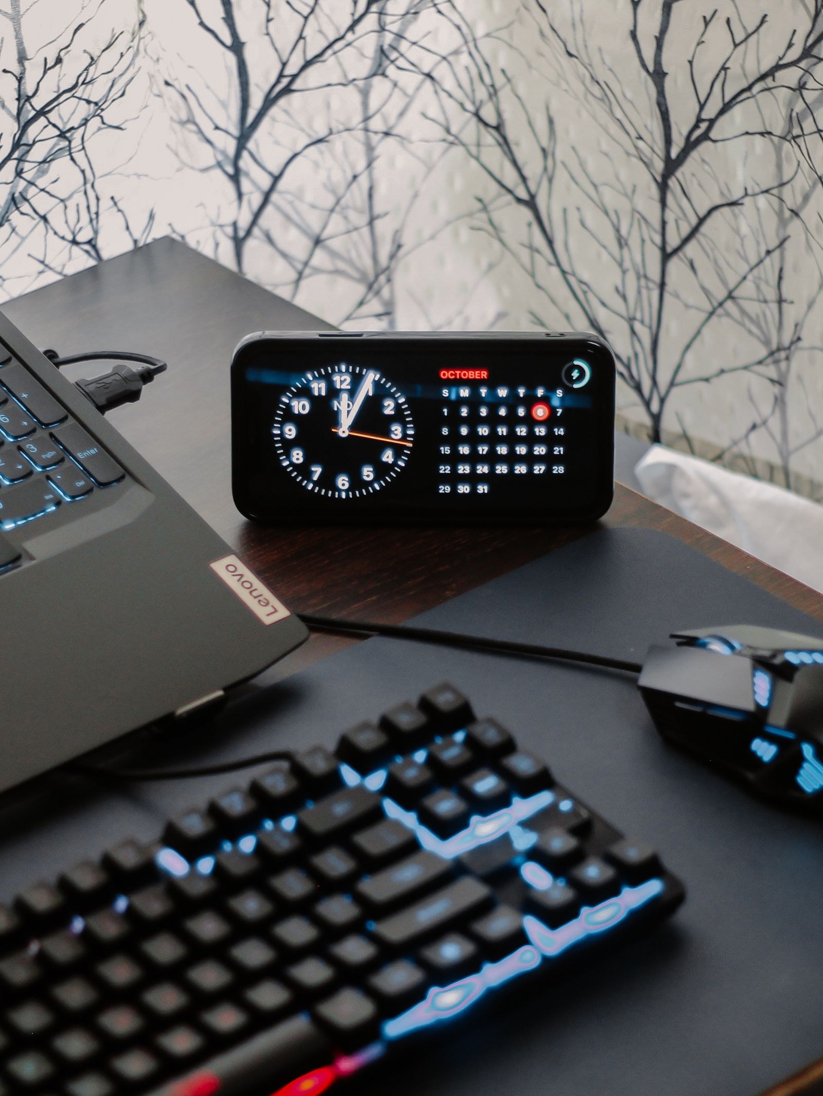 Creator workspace with phone and camera setup
