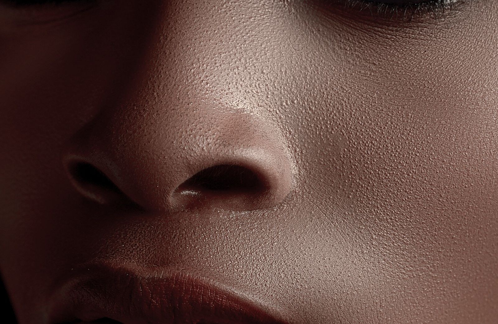 Retoucher working on a portrait close-up